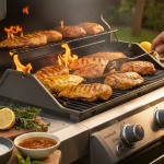 Obraz pokazujący grillowanie kurczaka