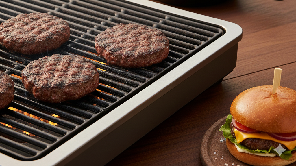 Obraz pokazujący burgery z grilla